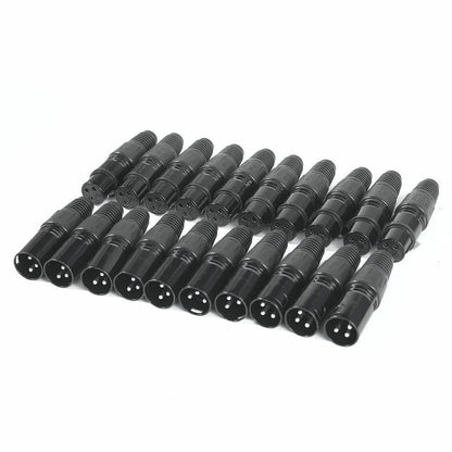 10 Pairs/PCS XLR DMX 3 Pin Audio Microphone Cable Connectors 10pcs Male + 10pcs Female MIC Snake Plug Cable Adapters 8 Options