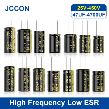 Aluminum Electrolytic Capacitor High Frequency Low ESR 25V–450V