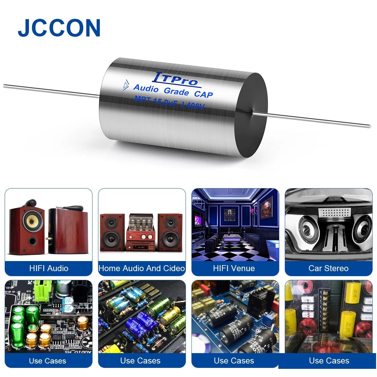 400V MPT MKP Axial Audio Capacitor for HiFi Crossover, Coupling & Frequency-Divided Speaker Circuits