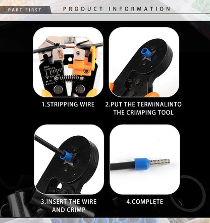 VE Series Cable Wire Connector Electrical Tube Terminal Insulated Terminal Block Cord End Crimping Sleeve