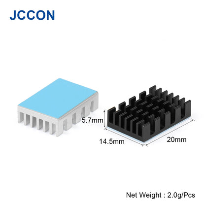 Aluminum Heatsink Radiator 20x14x6mm Cooling for IC Chips, 3D Printer, Raspberry Pi, SSD NVME