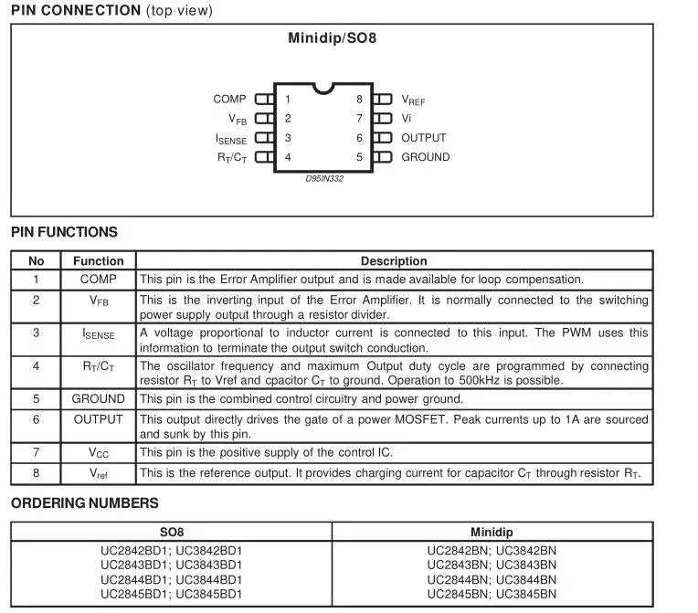 5PCS UC3845 SOP-8 PWM Controller SMD IC Chipset for Switch Mode Power Supply and DC-DC Converters