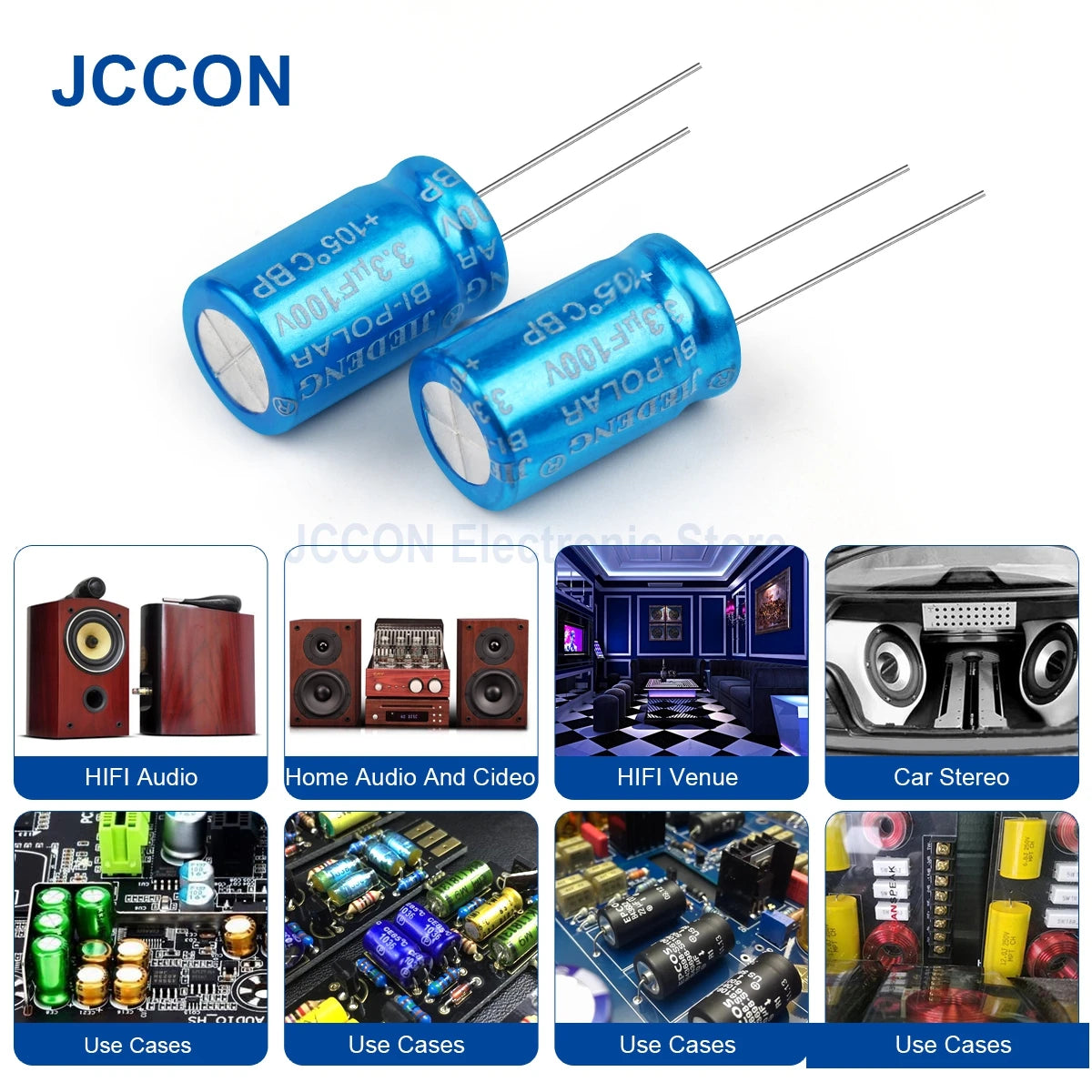 100V Vertical MKP Polypropylene Audio Capacitor 1.5µF-3.3µF for Speaker Frequency Divider & Crossover