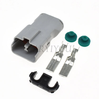2 Pin 9.5mm Automotive Waterproof Wire Harness Plug Grey Male Female Connector Compatible with 7222-4220-40 and 7123-4220-40