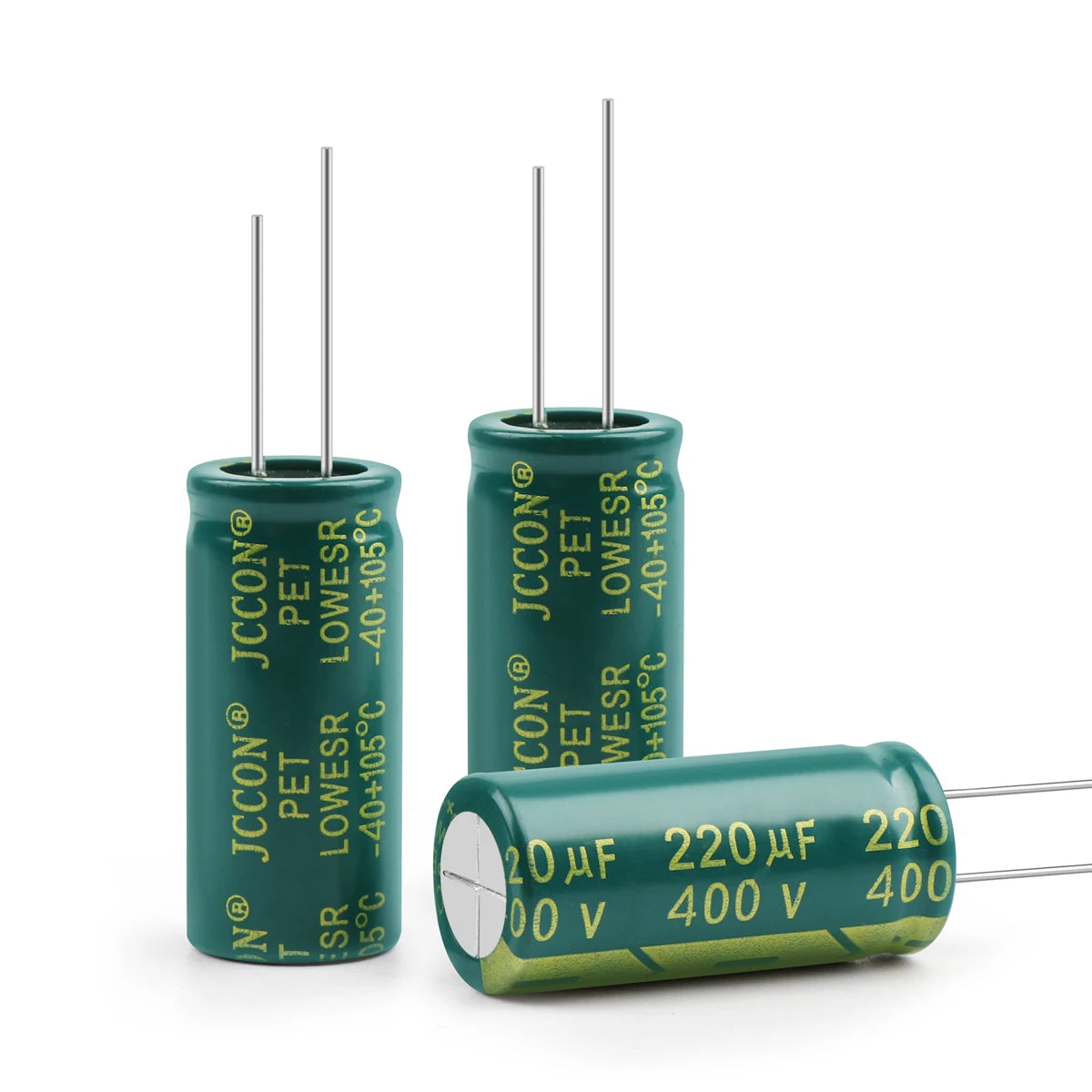JCCON Aluminum Electrolytic Capacitor | High Frequency Low ESR | 6.3V-450V, 100UF-470UF | For Audio & Power Supply