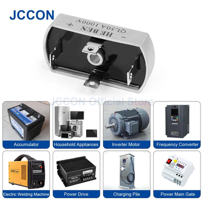 Three Phase PWM Rectifier QL50A Bridge Diode 50A Aluminum Case for Industrial Power Supply