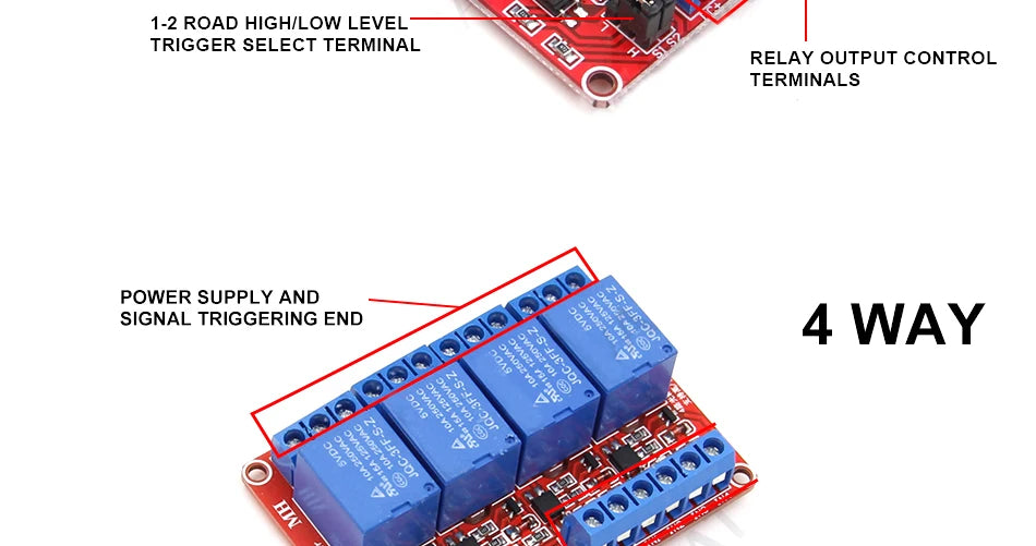 5V 12V 24V Multi-Channel Relay Module Board with Optocoupler for Arduino High/Low Level Trigger