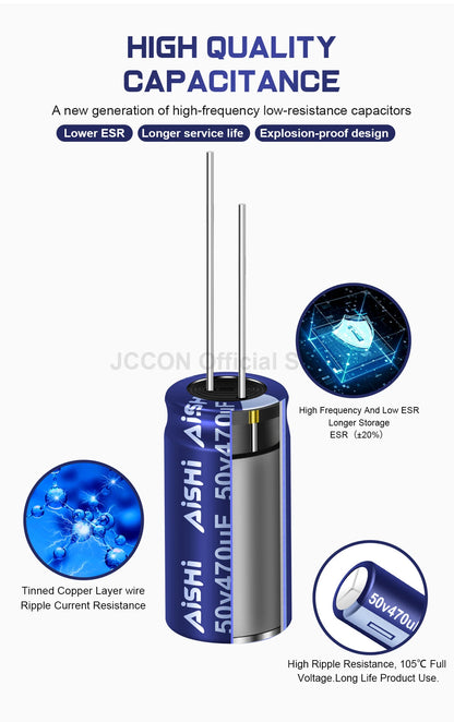Aluminum Electrolytic Capacitor High Frequency Low ESR 16V–50V Long Service Life 7000 Hours