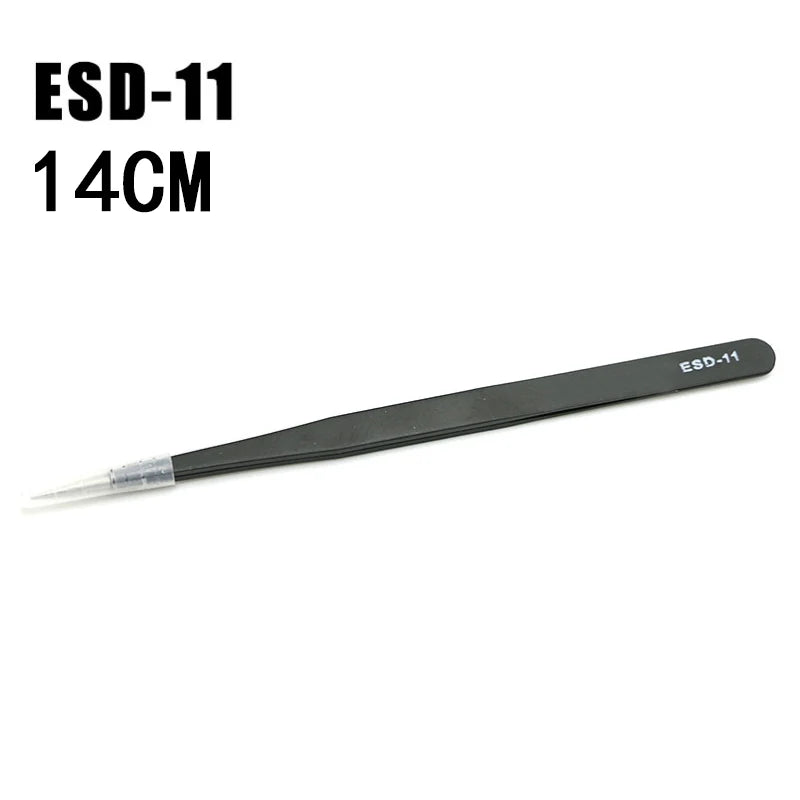 1.5mm Anti-Static Stainless Steel Tweezers – ESD Precision Set for Mobile Phone Repair