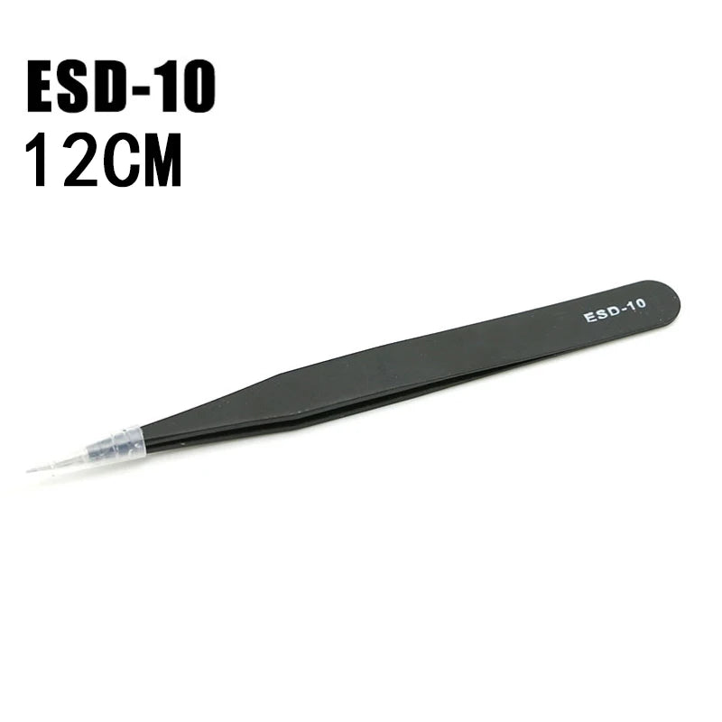 1.5mm Anti-Static Stainless Steel Tweezers – ESD Precision Set for Mobile Phone Repair