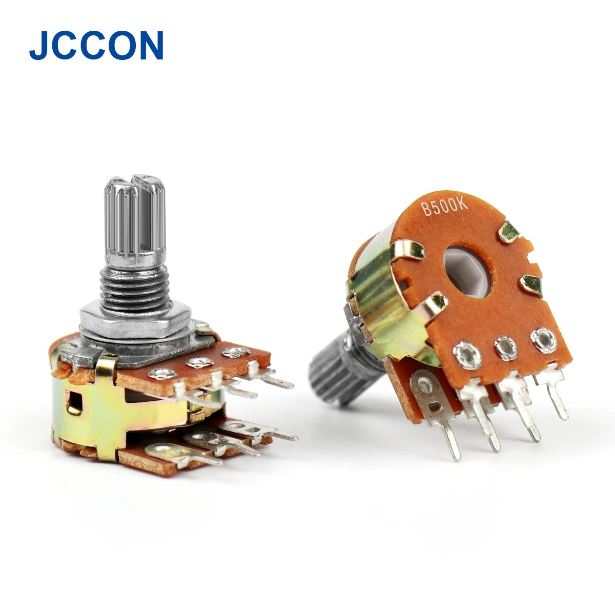 WH148 Dual Stereo Amplifier Potentiometer 1K–500KΩ 6-Pin 15mm Shaft