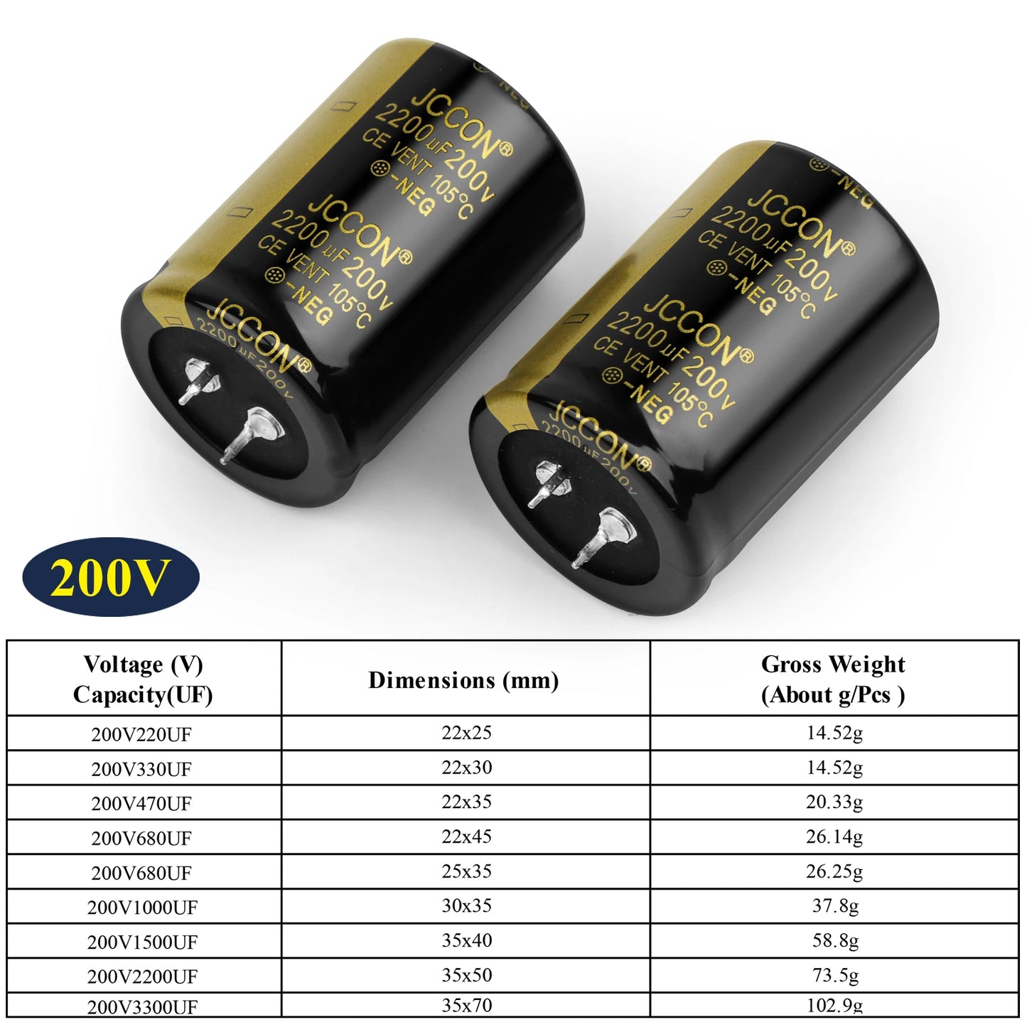 Audio Electrolytic Capacitor 50V 4700UF-22000UF High Frequency Low ESR for HiFi Amplifier