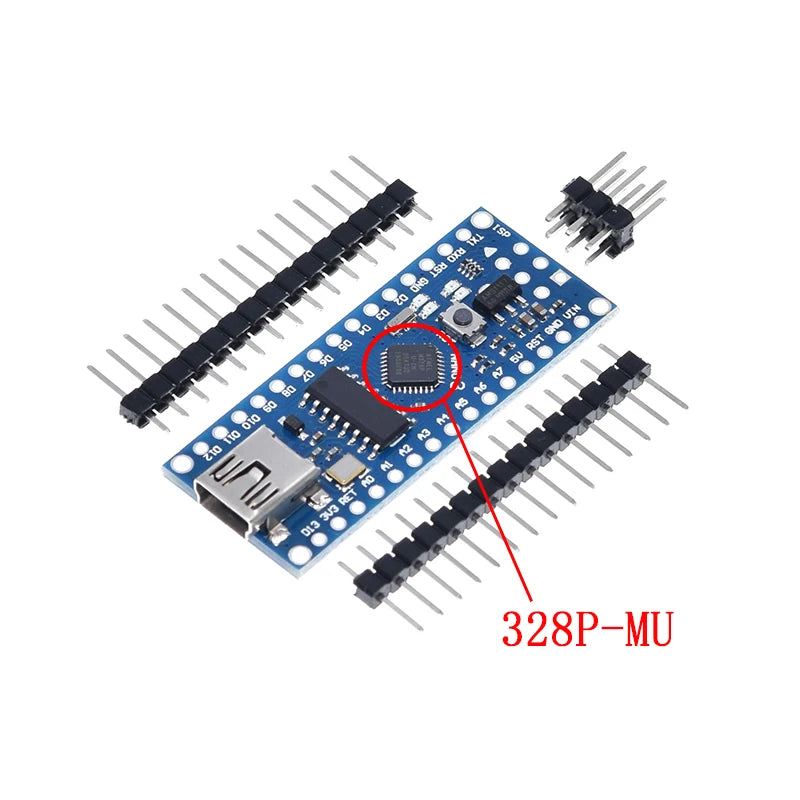ATmega328P Nano V3.0 Development Board with CH340G USB 5V 16MHz Microcontroller for Arduino Projects