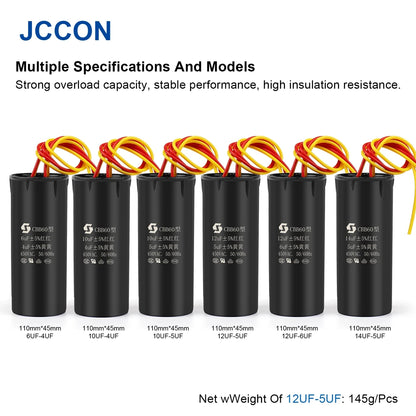 CBB60 Dual Start Capacitor 6µF+4µF for Washing Machine Motors
