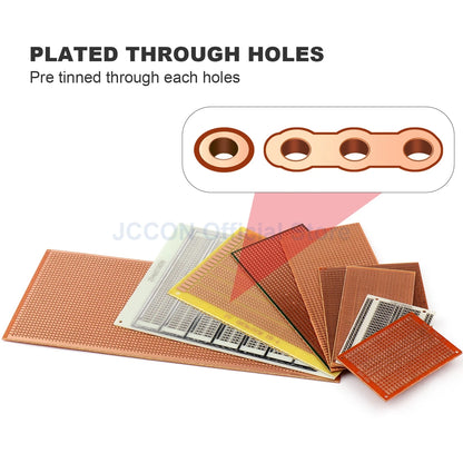 Bakelite PCB Prototype Board Single-Side Copper Experimental Circuit 5x7, 5x10cm Yellow