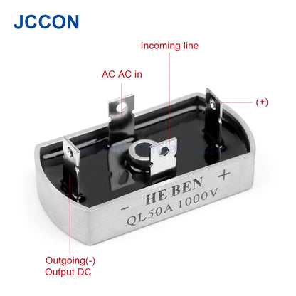 Three Phase PWM Rectifier SQL50A 1000V Bridge Diode 50A Aluminum Case for Industrial Power Supply