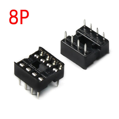 DIP IC Sockets — 6 to 28 Pin Narrow Body, Solder Type, -40°C to 85°C (5-Pack)