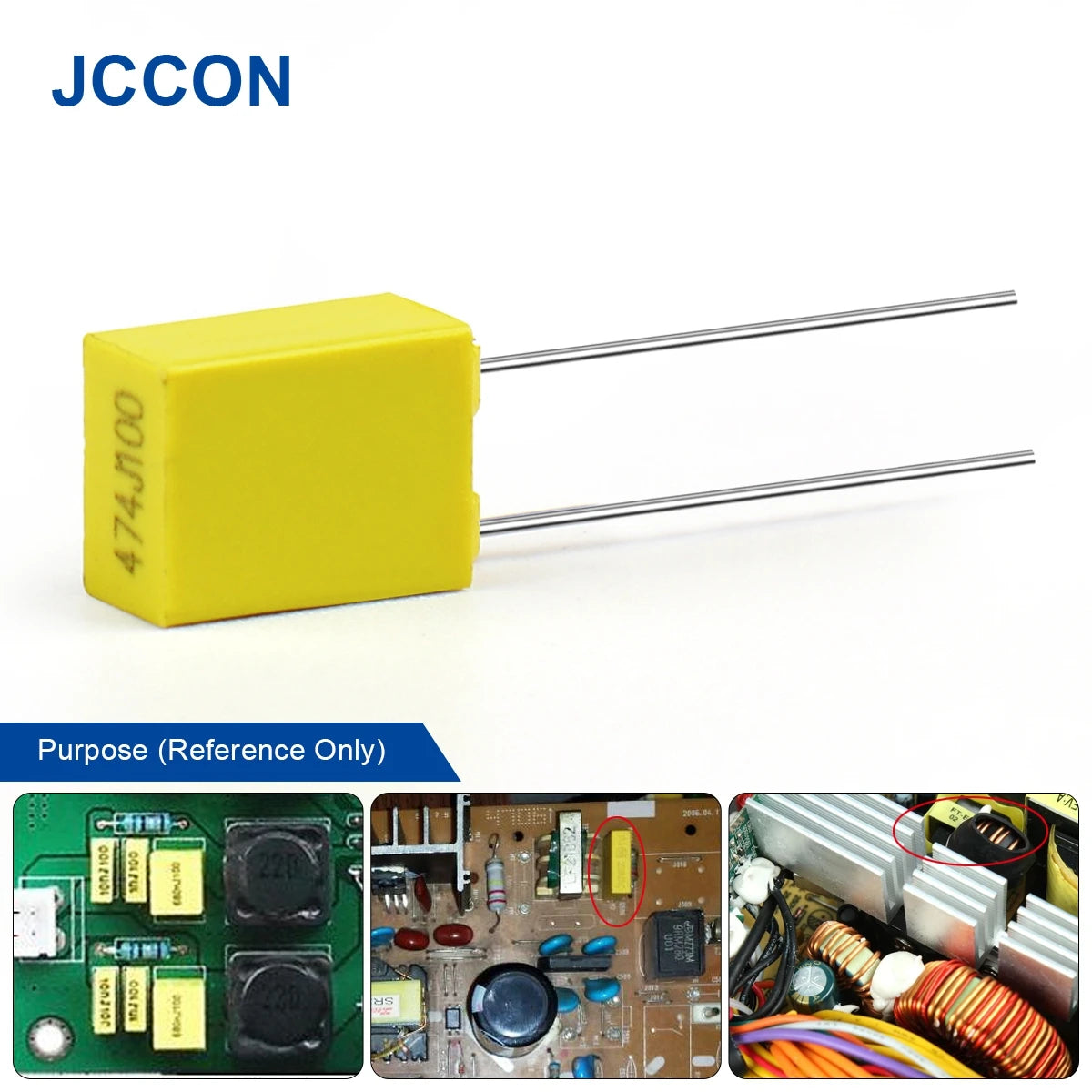 Polypropylene Film Capacitor 100V–630V 1nF–470nF Safety Correction Capacitor for Electronic Circuits