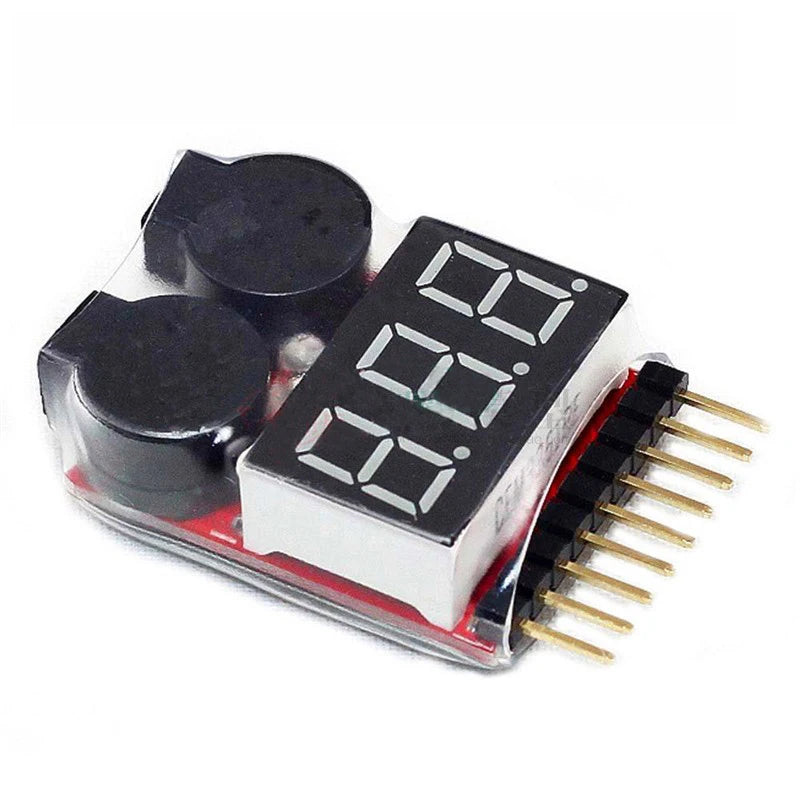 1-8S LED Low Voltage Buzzer Alarm LiPo Battery Voltage Tester Checker