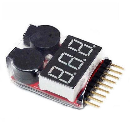 1-8S LED Low Voltage Buzzer Alarm LiPo Battery Voltage Tester Checker
