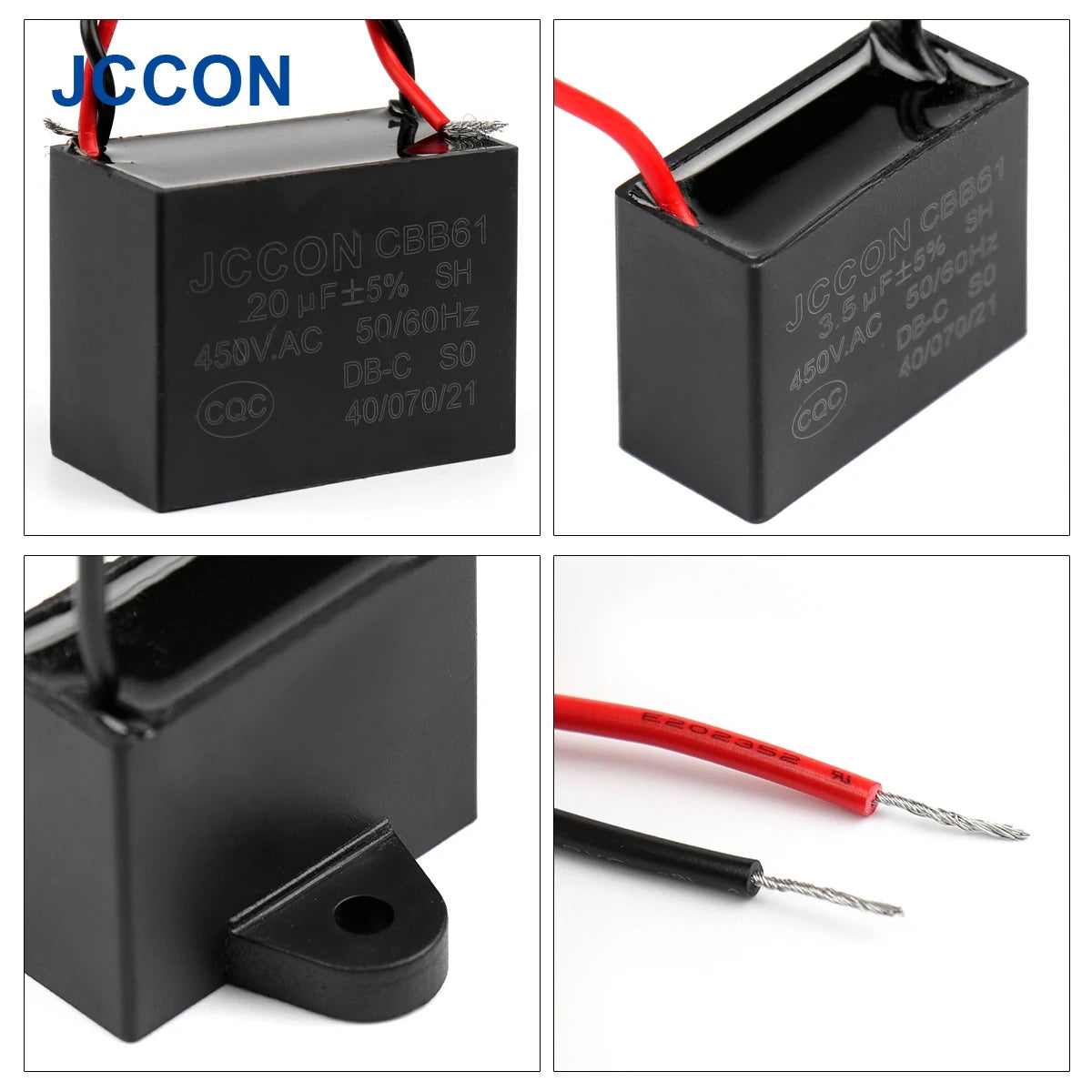 CBB61 Fan Start Capacitor 1µF–4.5µF for Motor Terminals