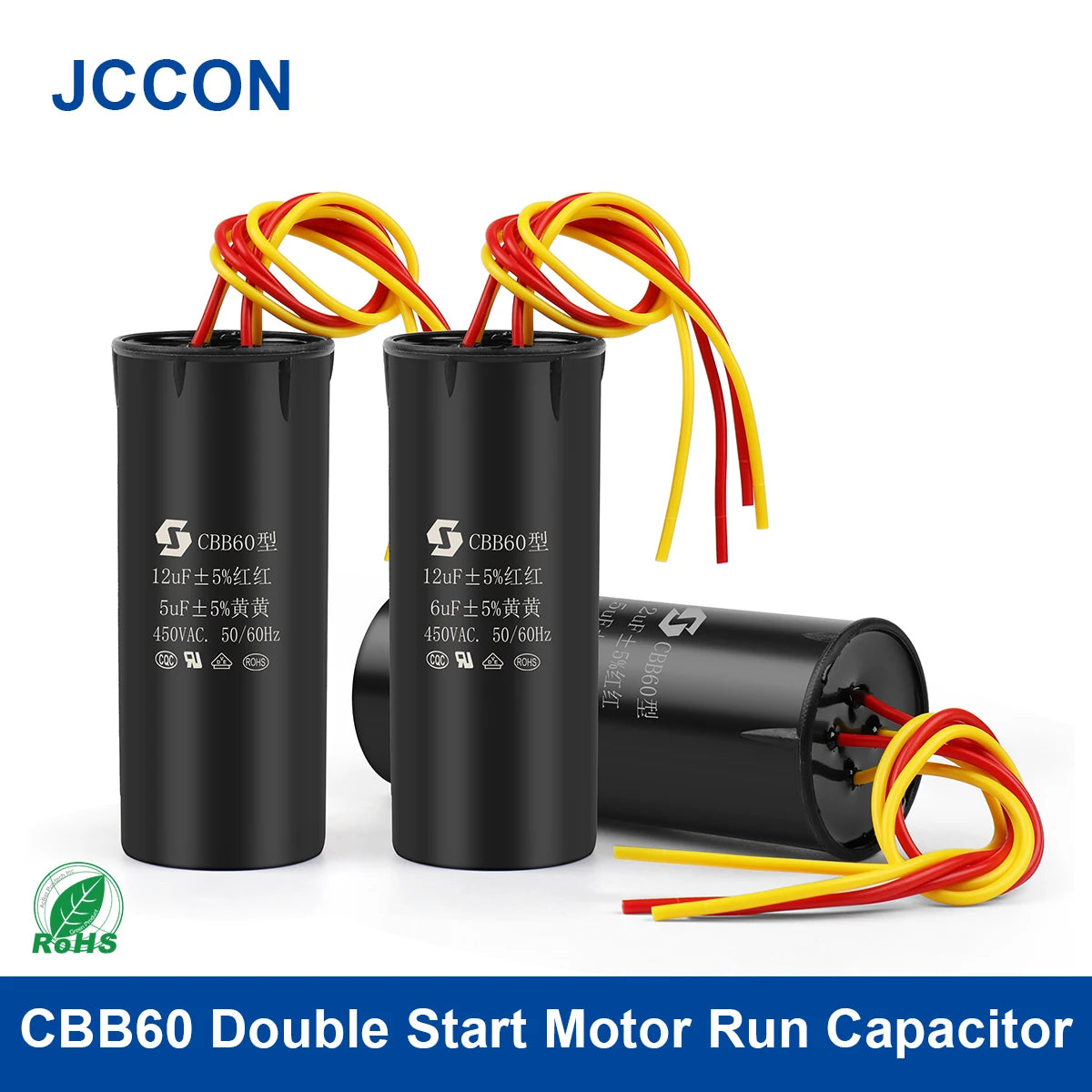 CBB60 Dual Start Capacitor 6µF+4µF for Washing Machine Motors