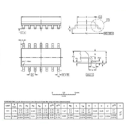 5PCS 74HC14D SOP-14 Hex Schmitt Trigger Inverter IC SN74HC14DR SMD