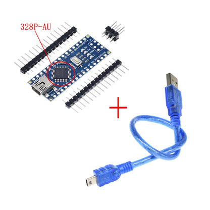 ATmega328P Nano V3.0 Development Board with CH340G USB 5V 16MHz Microcontroller for Arduino Projects
