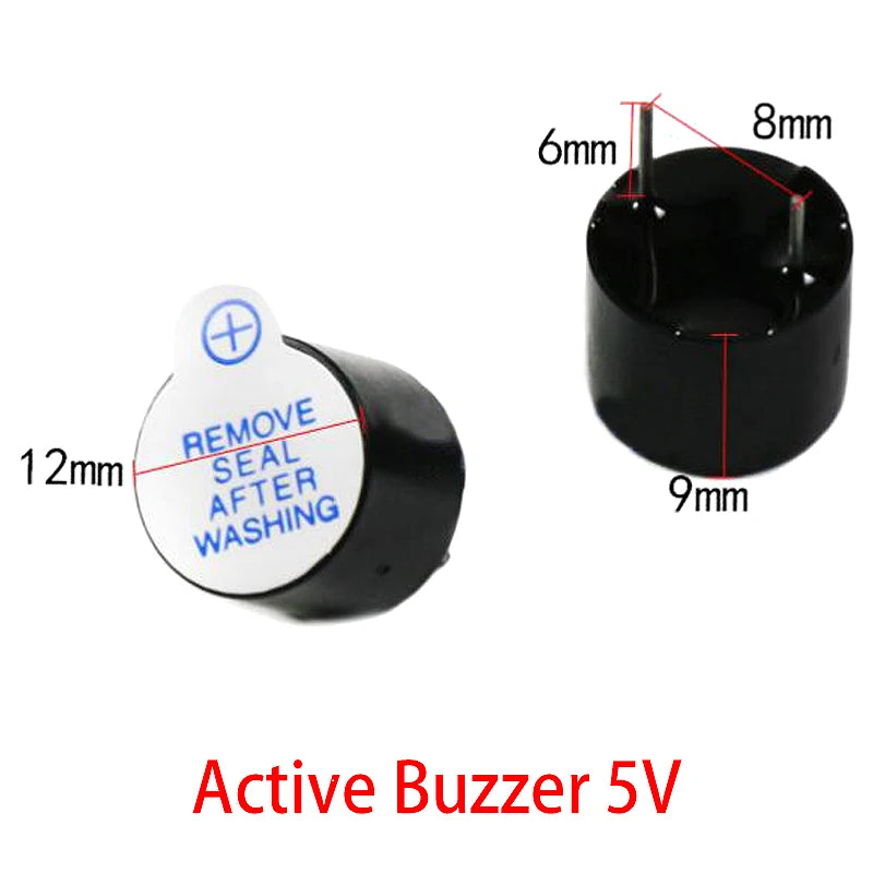 5pcs Active Buzzer 3V 5V 12V Magnetic Continuous Beep Tone Module for Arduino Projects