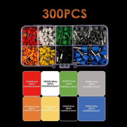 VE Series Cable Wire Connector Electrical Tube Terminal Insulated Terminal Block Cord End Crimping Sleeve