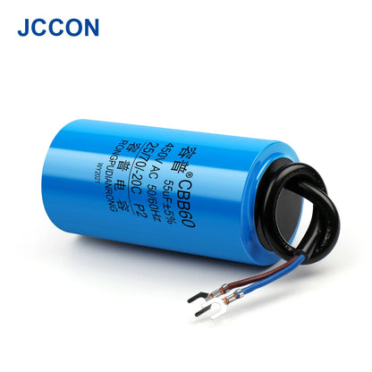 CBB60 Motor Run and Start Capacitor 450V AC 3–100µF for Washing Machines