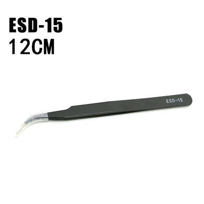 1.5mm Anti-Static Stainless Steel Tweezers – ESD Precision Set for Mobile Phone Repair