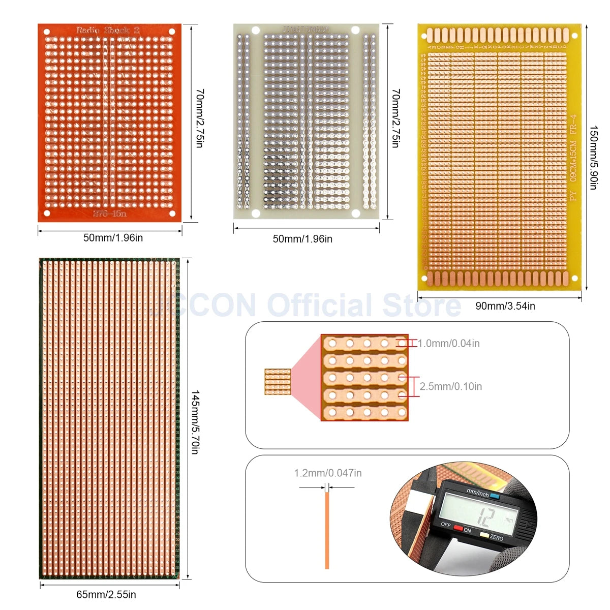 Bakelite PCB Prototype Board Single-Side Copper Experimental Circuit 5x7, 5x10cm Yellow