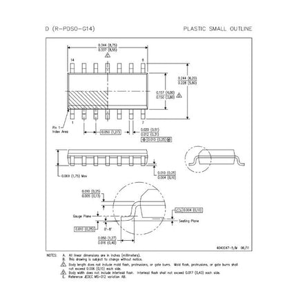 5PCS CD4069UBM Hex Inverter IC SOP-14 CD4069BM High-Performance SMD Logic Chip