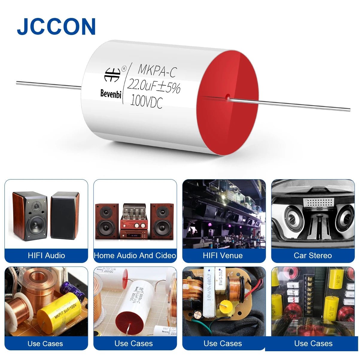 250V MKP Metallized Polypropylene Film Audio Capacitor 0.22µF-68µF for HiFi Frequency Divider