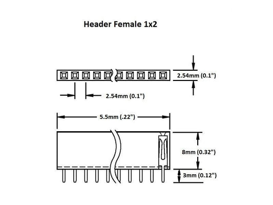 Header Female 1×2 (2-Pack)