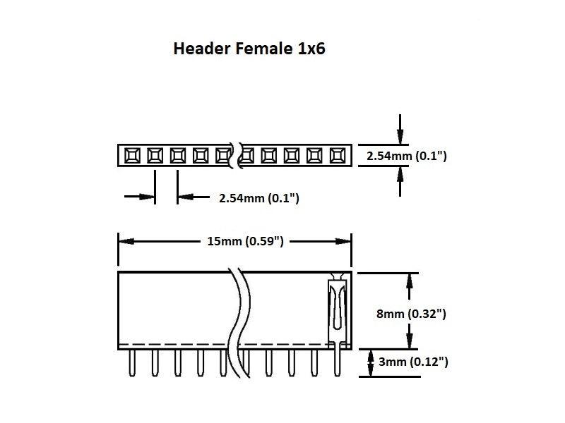 Header Female 1×6 (2-Pack)