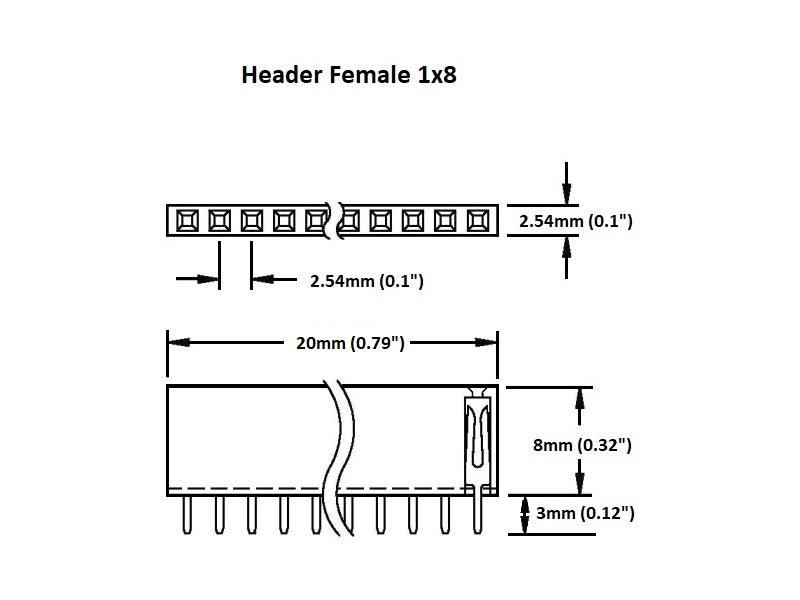 Header Female 1×8 (2-Pack)