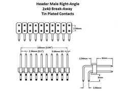 Header Male 2×40 Right-Angle Break-Away (5-Pack)