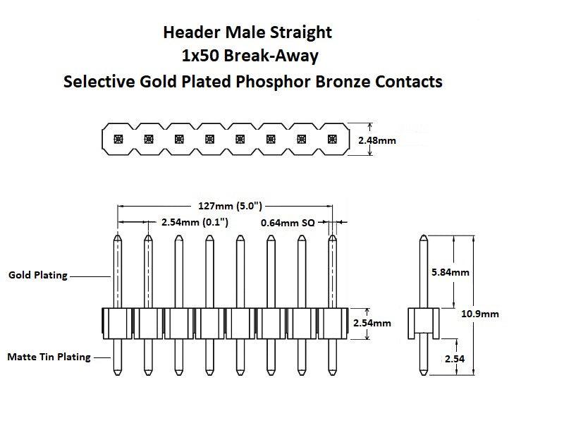 Header Male 1×50 Selective Gold Break-away