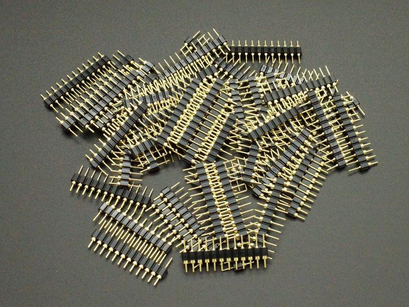 Header Machined Round Pin Male 1×12 Break-away Gold (50-Pack)