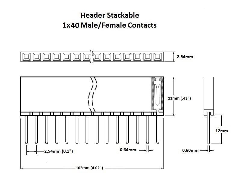 Extra Tall Header Stackable 1×40