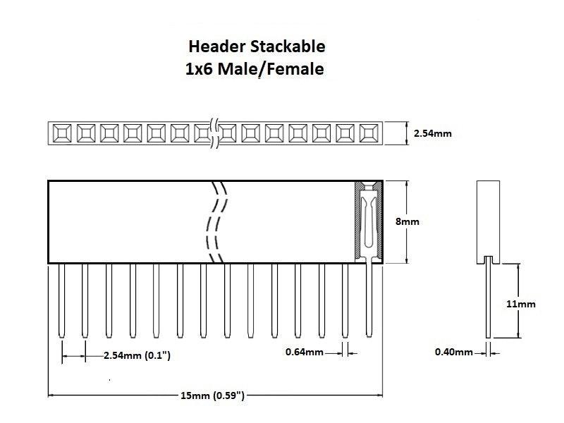 Header Stackable 1×6 (2-Pack)