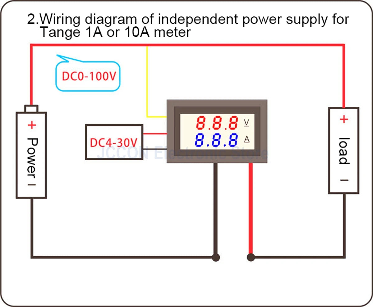 DC Dual Display Digital Voltmeter and Ammeter 0-100V 1A–100A LED Module DSN-VC288