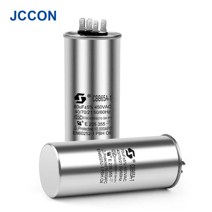 CBB65 Motor Capacitor 450V AC 5µF–50µF for Air Conditioner Compressor