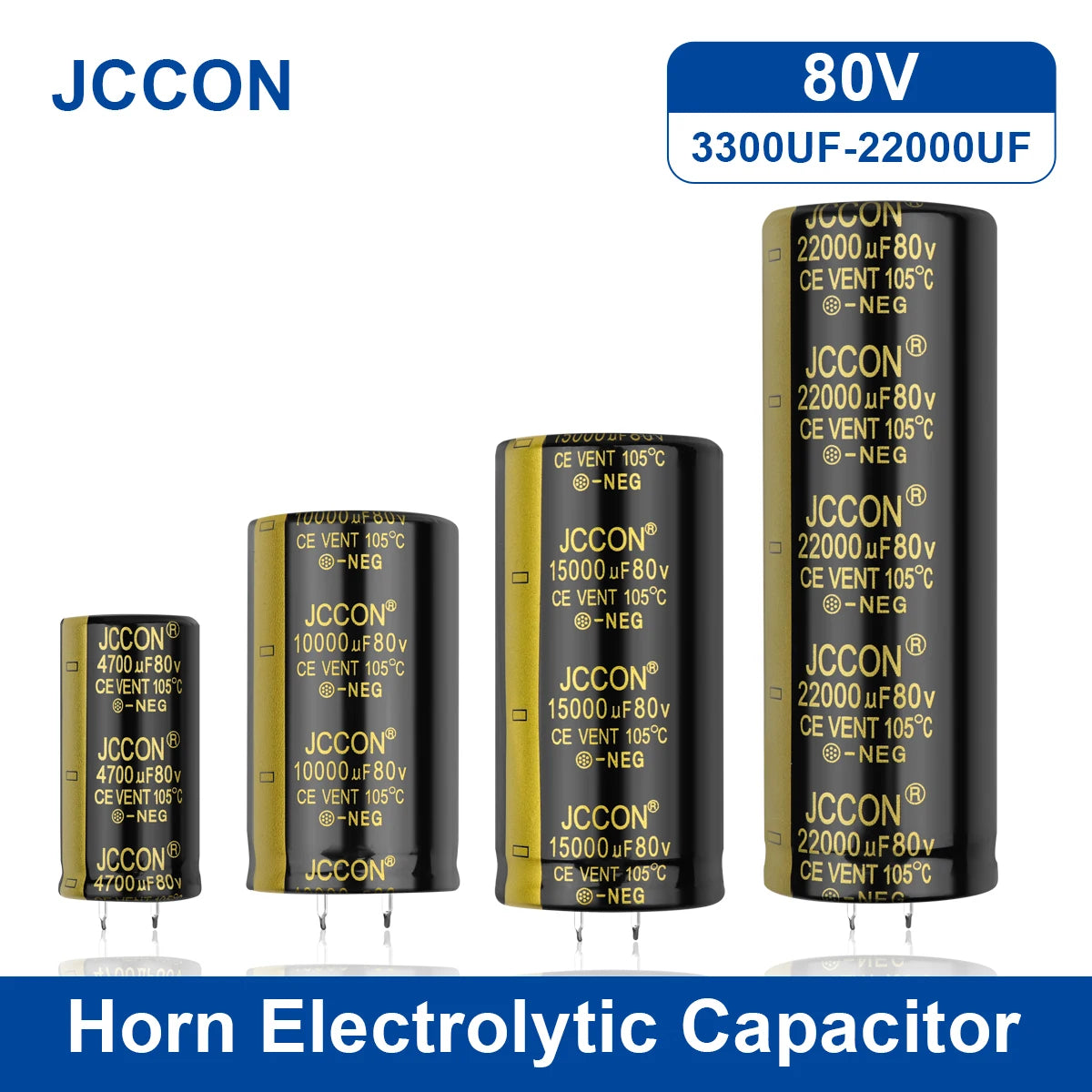 Audio Electrolytic Capacitor 80V 3300UF-10000UF High Frequency Low ESR for HiFi Amplifier Speaker