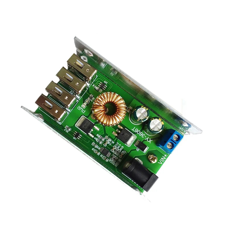 DC-DC Step Down Converter Module 9V-36V to 5V 5A with 4 USB Ports and Aluminum Shell