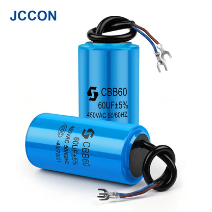 CBB60 450V AC Motor Running Capacitor for Water Pump, Start and Run Capacitor 3uF to 80uF