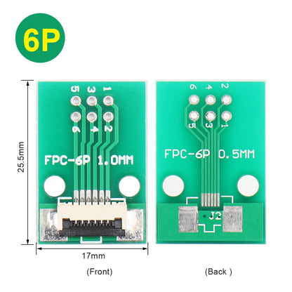 FPC Adapter Plate 6–40Pin to 2.54mm Straight Plug for 1.0mm Cable PCB