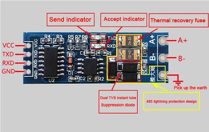 I11 RS485 to TTL UART Converter Module with Automatic Flow Control